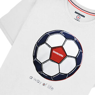 Lambretta Heren Target Groot & Lang Voetbal T-shirt (Wit) - 3XL