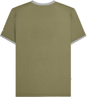 Lambretta Heren Target Ringer T-shirt (Kaki Groen/Grijs) - maat M