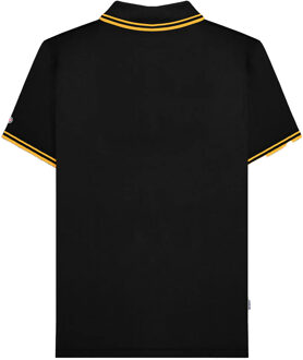 Lambretta Heren Tipped Big & Tall Poloshirt (Zwart/Goud) - maat