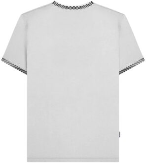 Lambretta Heren Tweekleurig Ringer T-shirt (Wit) - maat M