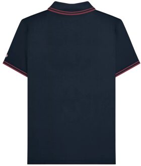 Lambretta Heren Twin Tip Groot & Lang Poloshirt (Donker marine/Bourgondië) - maat 3XL Blauw/marineblauw