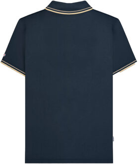 Lambretta Heren Twin Tip Groot & Lang Poloshirt (Marine/Cinder/Crème) - maat 4XL Bruin/navy