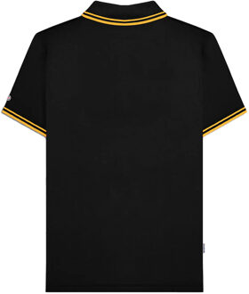 Lambretta Heren Twin Tip Poloshirt (Wit/Zwart/Goud) - 2XL