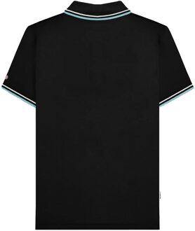 Lambretta Heren Twin Tip Poloshirt (Zwart/Kiezel/Rookblauw) - 2XL