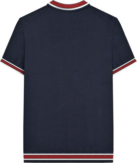 Lambretta Heren Valero Gebreid Gestipt Poloshirt met Korte Mouwen (Marine) - maat 2XL Navy