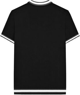 Lambretta Heren Valero Gebreid Gestipt Poloshirt met Korte Mouwen (Zwart) - L