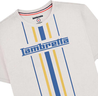 Lambretta Heren verticaal streep T-shirt (Witkap grijs)