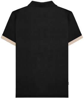 Lambretta Heren Vintage poloshirt met panelen (Zwart) - 2XL