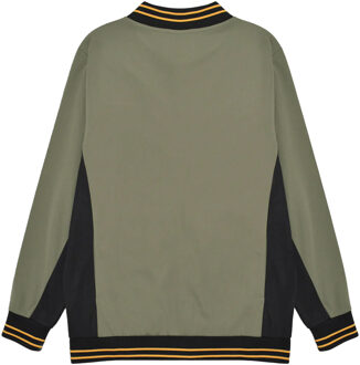 Lambretta Heren Vintage Track Jacket (Kaki Groen/Zwart/Goud) - L