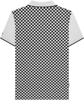 Lambretta Herenpoloshirt met tweekleurige all-over print (Wit) - XL