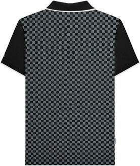 Lambretta Herenpoloshirt met tweekleurige all-over print (Zwart) - maat 3XL