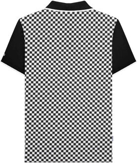 Lambretta Herenpoloshirt met tweekleurige all-over print (Zwart, Wit) - maat M