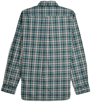 Lambretta Klassiek geruit herenoverhemd met lange mouwen (Marine, Groen, Rood) - maat