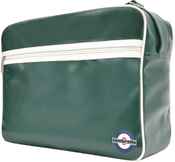Lambretta Unisex Retro Tas voor Volwassenen (Donkergroen/wit) - maat