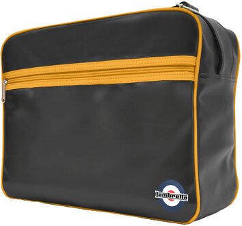 Lambretta Unisex Retro Tas voor Volwassenen (Zwart/Mustard) Zwart/bruin - One Size