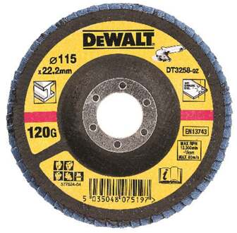 Lamellen schuurschijf gebogen, Ø115mm, K120 - DT3258-QZ - 10 stuks - DT3258-QZ