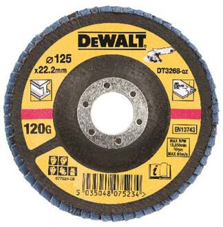 Lamellen schuurschijf gebogen, Ø125mm, K120 - DT3268-QZ - 10 stuks - DT3268-QZ