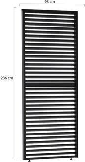 Lamellen zijpaneel 100cm universeel t.b.v. Cedrino Pergola verstelbaar - Laagste prijsgarantie! Zwart