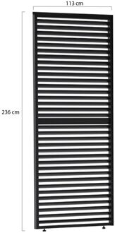 Lamellen zijpaneel 120cm universeel t.b.v. Cedrino Pergola verstelbaar - Laagste prijsgarantie! Zwart