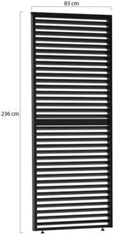 Lamellen zijpaneel 90cm universeel t.b.v. Cedrino Pergola verstelbaar - Laagste prijsgarantie! Zwart