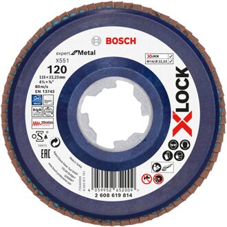 Lamellenschijf X551 115mm G120 kunststof recht X-LOCK - 2608619814