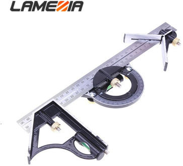 LAMEZIA 300mm/12"Measuring 3 In1 Adjustable Level Ruler Multi Combination Mathematics Square Angle Finder Protractor Tools