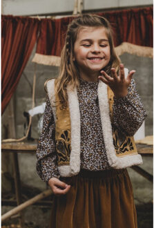 Lammy boho gilet borduursels voor meisjes in de kleur - maat 104/110 Geel