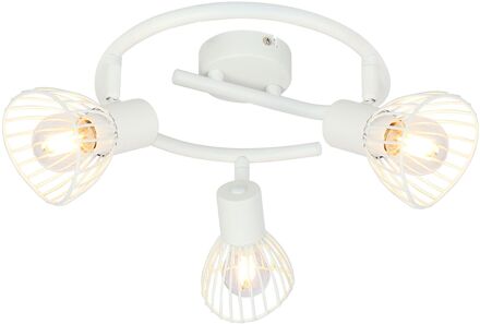 lamp Elhi spot spiraal 3flg wit | 3x D45, E14, 40W, geschikt voor vallampen (niet inbegrepen) | Schaal A ++ tot E | Hoofden draaien