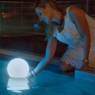 Lamp op zonne-energie Newgarden, drijfbaar, Ø 20cm wit