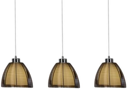 lamp Relax hanglamp 3-lichts brons / chroom | 3x A60, E27, 60W, gf normale lampen niet gespecificeerd | In hoogte verstelbaar / kabel inkortbaar | Geschikt voor LED-lampen