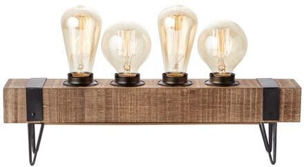 lamp Woodhill tafellamp 4 lichts antiek / zwart | 4x A60, E27, 30W, geschikt voor standaardlampen (niet inbegrepen) | Schaal A ++ tot E | Met snoerschakelaar