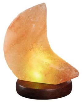 Lamp Zoutkristal Junior 9 X 9 X 13 Cm Hout Oranje/bruin