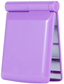 Lampen Vrouwen Opvouwbare Make Spiegels 1Pcs 8 Led Verlichting Lady Cosmetische Hand Vouwen Draagbare Compacte Pocket Spiegel paars