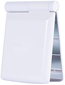 Lampen Vrouwen Opvouwbare Make Spiegels 1Pcs 8 Led Verlichting Lady Cosmetische Hand Vouwen Draagbare Compacte Pocket Spiegel wit