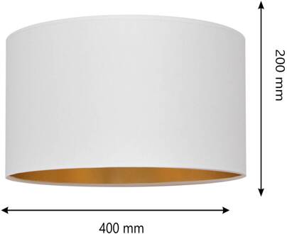 Lampenkap Alba, Ø 40 cm, E27, wit/goud wit, goud