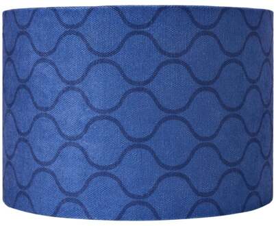 Lampenkap grafisch - blauw - ø24.5x17 cm