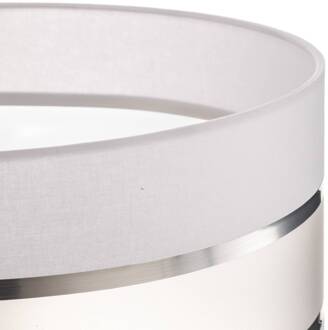 Lampenkap Helen E27 Ø40/hoogte 20cm wit/zilver wit, zilver, gesatineerd