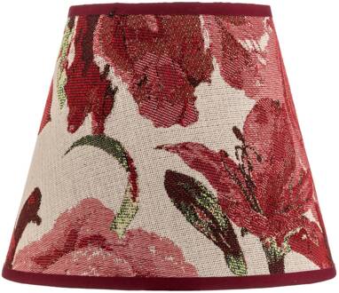 Lampenkap Sofia hoogte 15,5 cm, bloemenpatroon rood