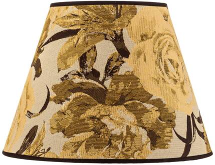 Lampenkap Sofia hoogte 26 cm, bloemenpatroon geel