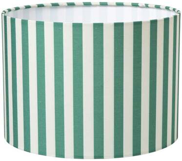 Lampenkap streep - groen/wit - ø24.5x17.5 cm