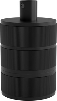 lampholder E27 aluminium 3 rings model matt black, cylinder cable clamp, max.250V-60W