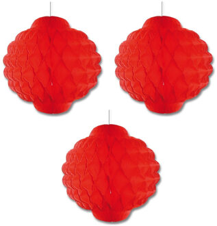Lampion Aziatisch thema - Set van 5x stuks - rood - 30 cm - decoratie lampion - Azie