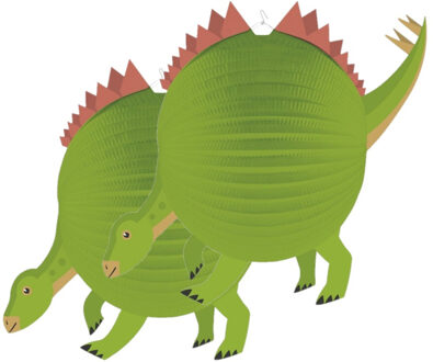 Lampion Dinosaurus - 2x - D25 cm - groen - dino - sint maarten - 11 november