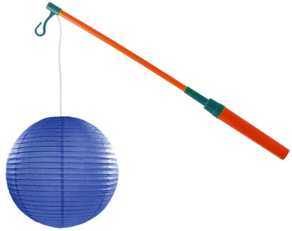 Lampionstokje 40 cm - met lampion - donker blauw - D25 cm