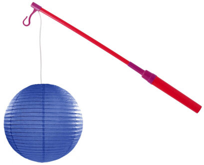Lampionstokje 40 cm - met lampion - donker blauw - D25 cm