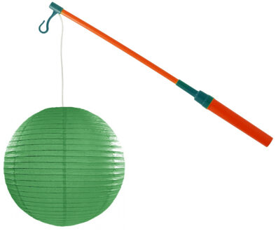 Lampionstokje 40 cm - met lampion - donker groen - D25 cm