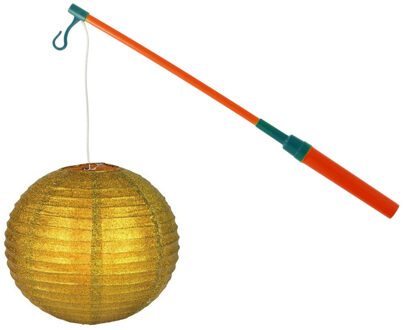 Lampionstokje 40 cm - met lampion - goud - D25 cm