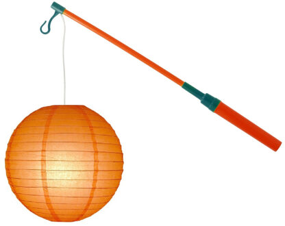 Lampionstokje 40 cm - met lampion - oranje - D25 cm