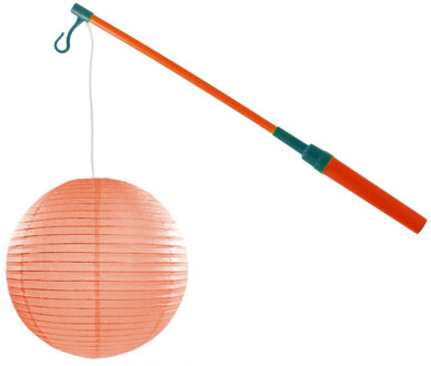 Lampionstokje 40 cm - met lampion - oranje - D25 cm