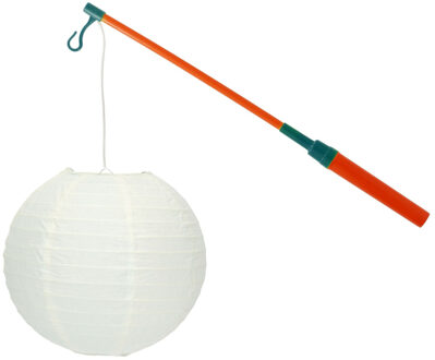 Lampionstokje 40 cm - met lampion - wit - D25 cm